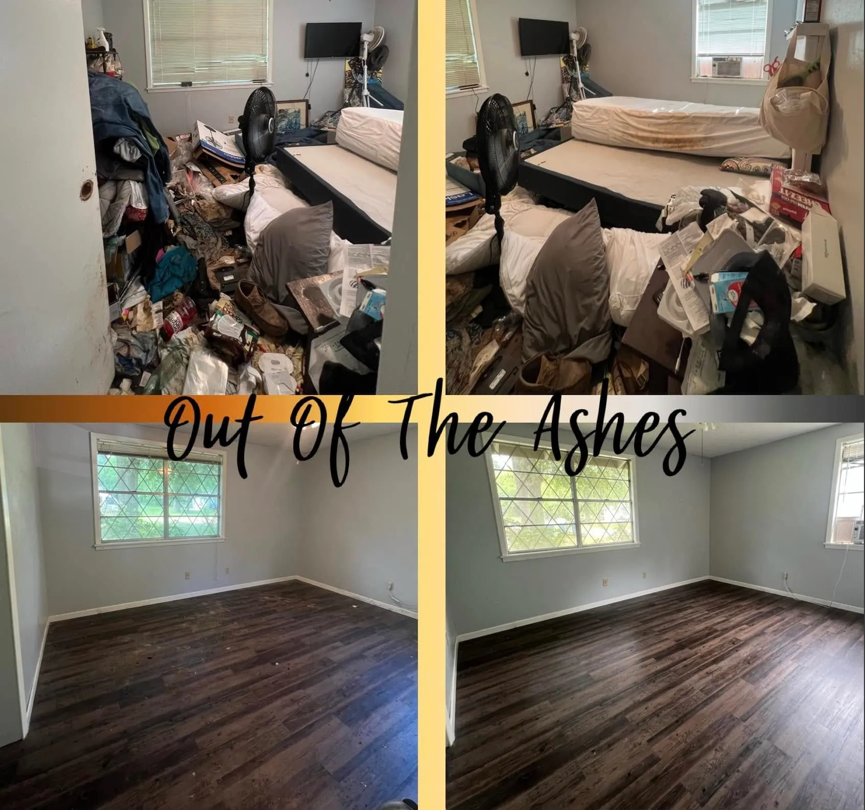 Before and after cleaning or organizing transformation by Out of the Ashes Cleaning Services, photo 2