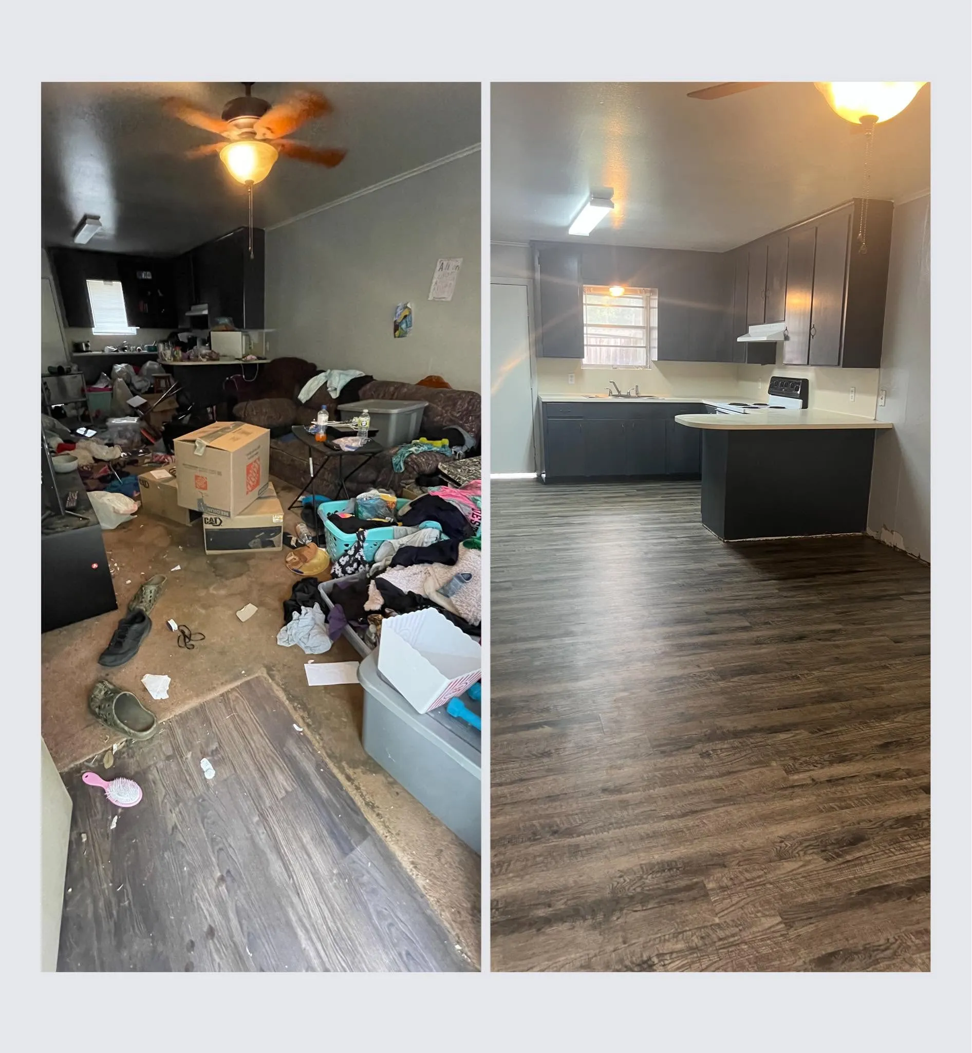 Before and after cleaning or organizing transformation by Out of the Ashes Cleaning Services, photo 6