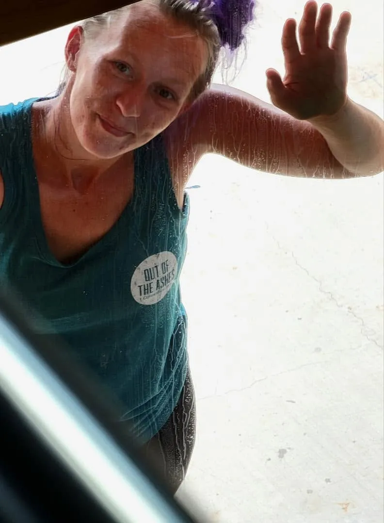 Out of the Ashes Cleaning Services team member on the job at a home or new construction site in East Texas, photo 3