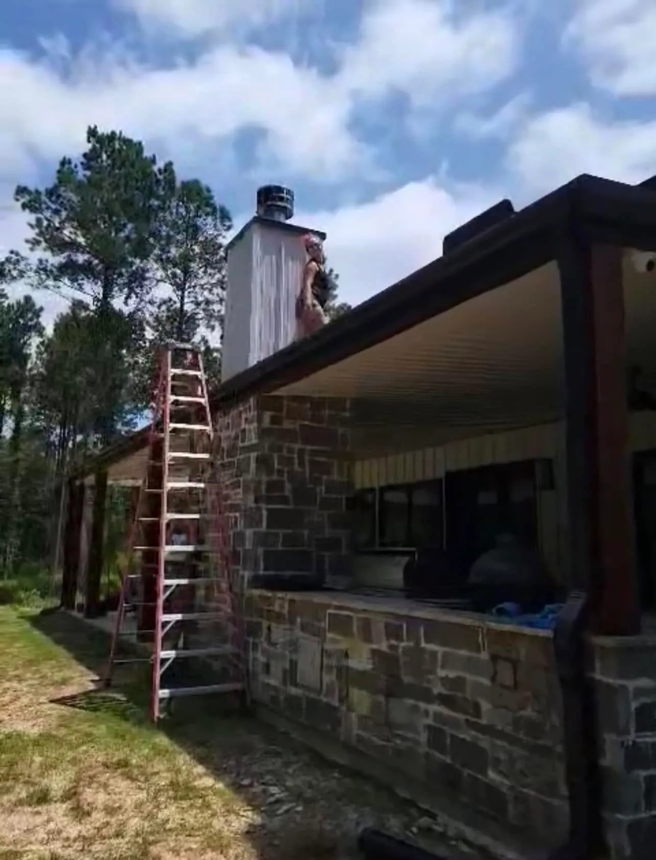 Out of the Ashes Cleaning Services team member on the job at a home or new construction site in East Texas, photo 7